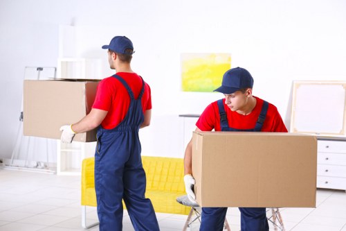 Student removals team assisting with boxes in Woolwich