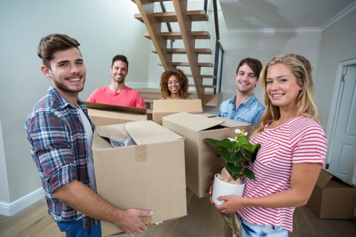 Student removals in Woolwich with boxes ready for transport