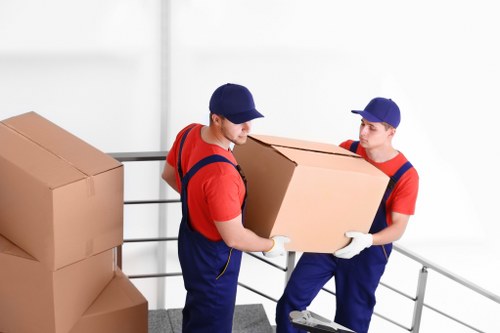 Commercial moving team planning a business relocation in Woolwich
